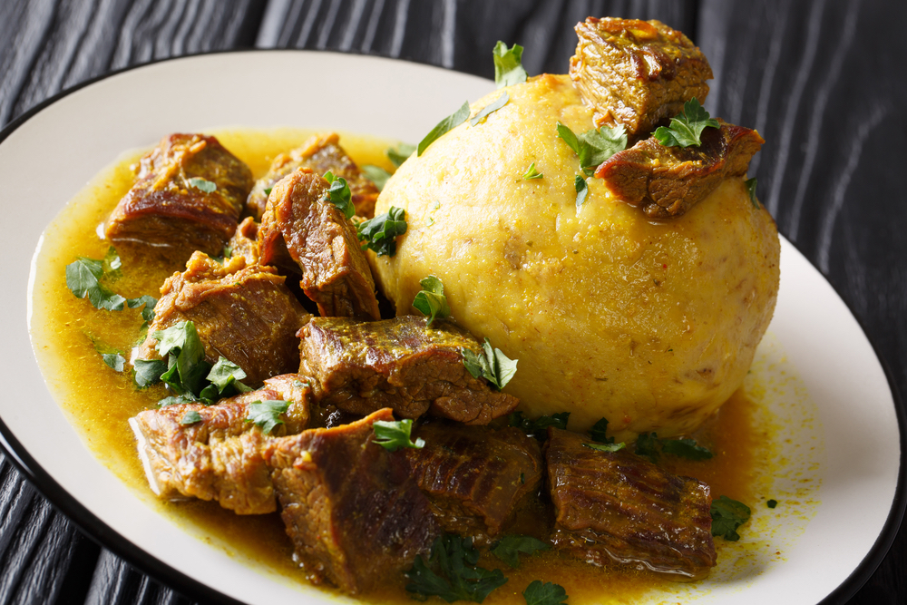 Plate of Puerto Rican mofongo with meat