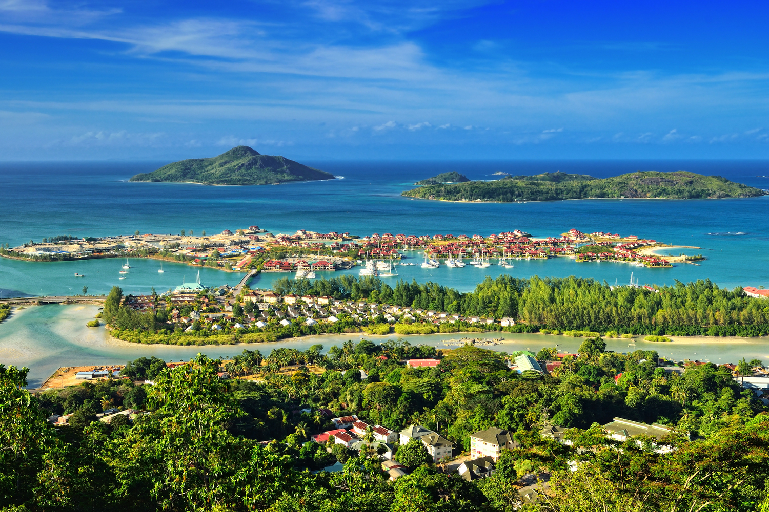 Aerial view of Seychelles